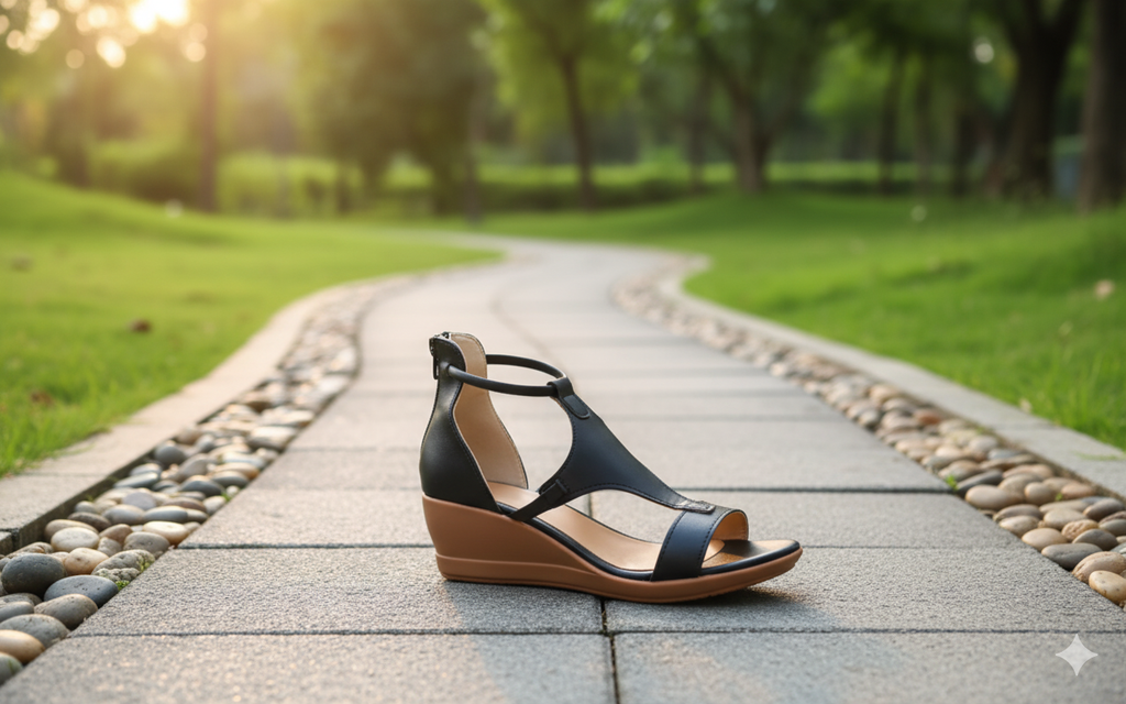 Valenzora - Comfortable orthopedic wedge sandals for women | Casual leather wedge sandals with arch support