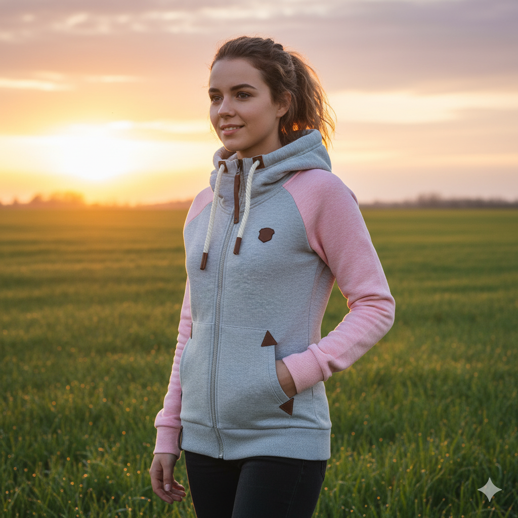 Valenzora | Casual sweatshirt with half zipper