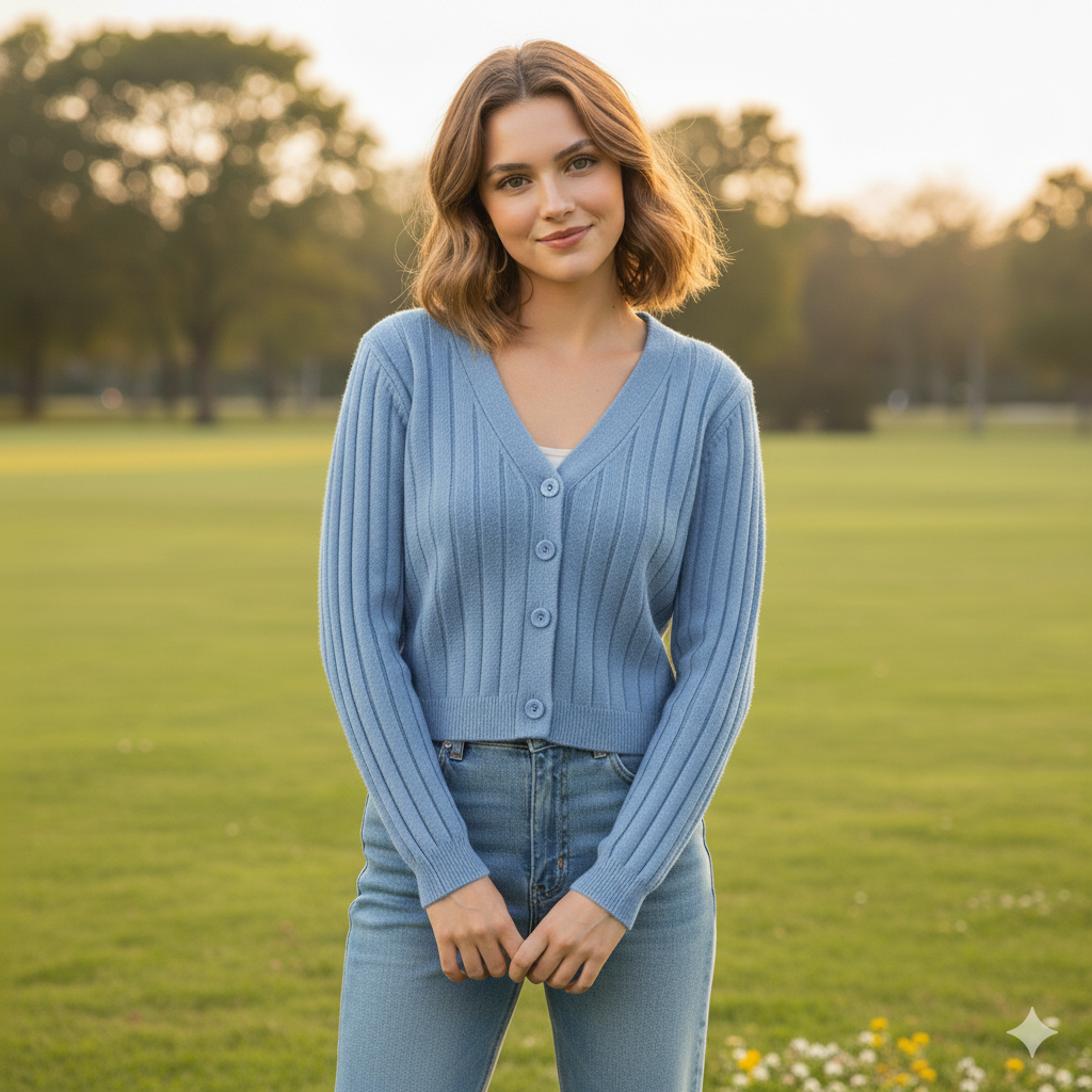 Valenzora | Lace-up knitted V-neck sweater for women