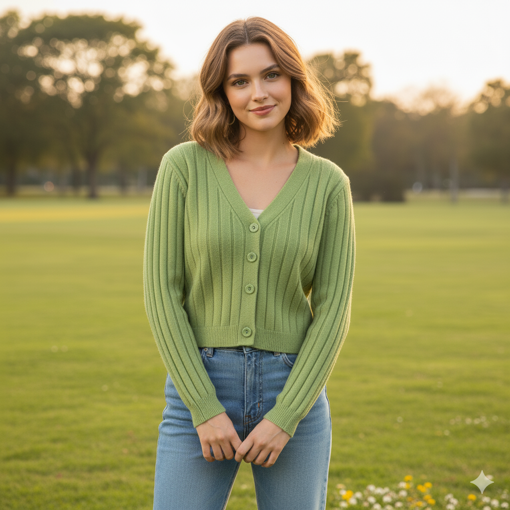 Valenzora | Lace-up knitted V-neck sweater for women