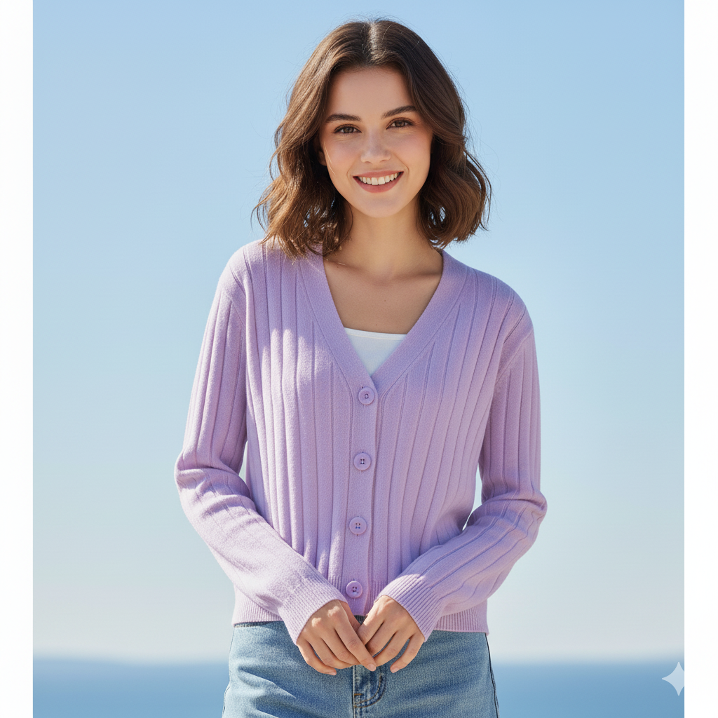 Valenzora | Lace-up knitted V-neck sweater for women