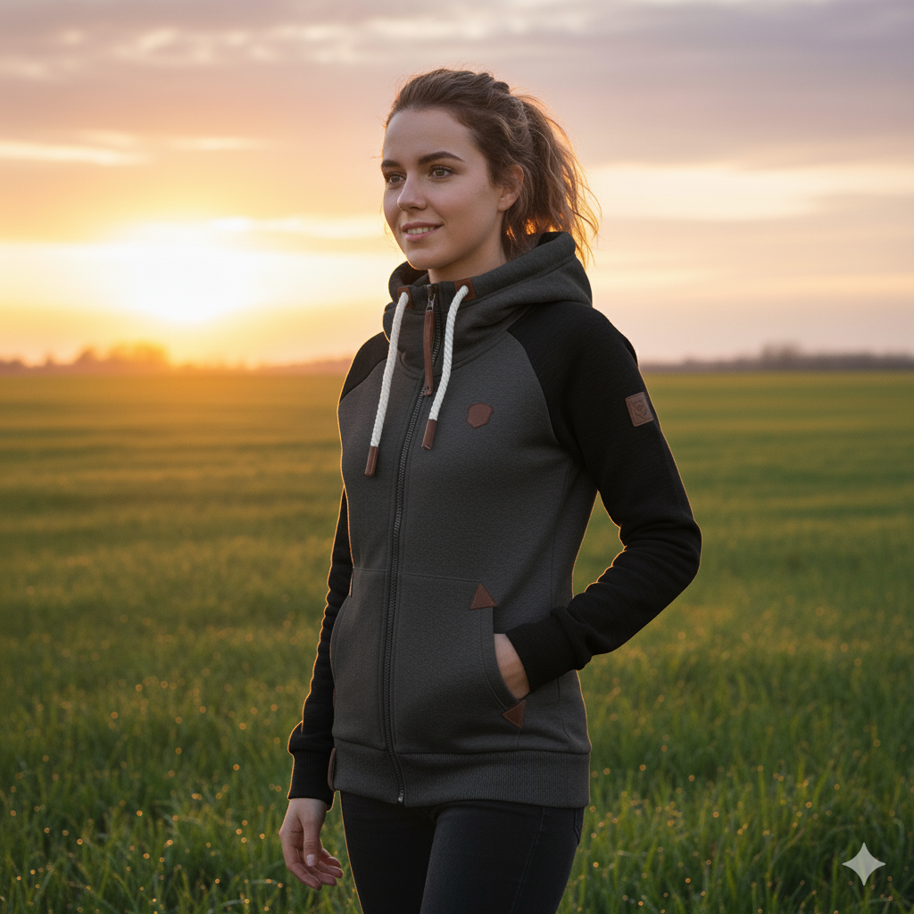Valenzora | Casual sweatshirt with half zipper