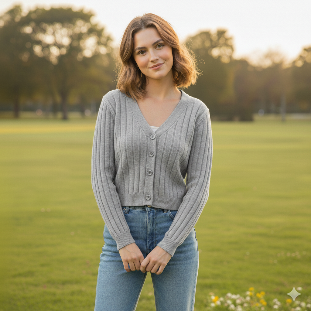 Valenzora | Lace-up knitted V-neck sweater for women