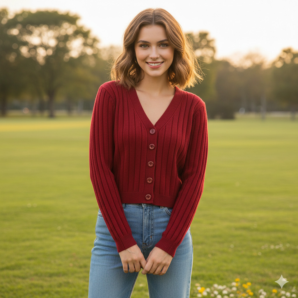 Valenzora | Lace-up knitted V-neck sweater for women