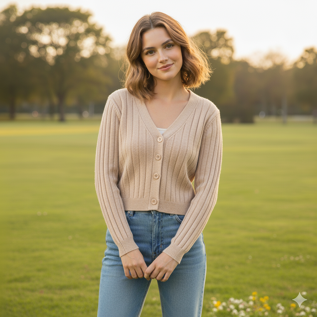 Valenzora | Lace-up knitted V-neck sweater for women