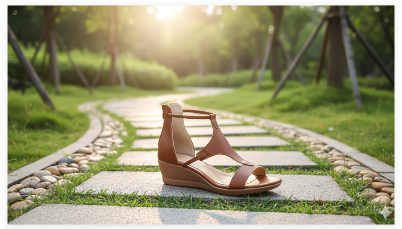 Valenzora - Comfortable orthopedic wedge sandals for women | Casual leather wedge sandals with arch support