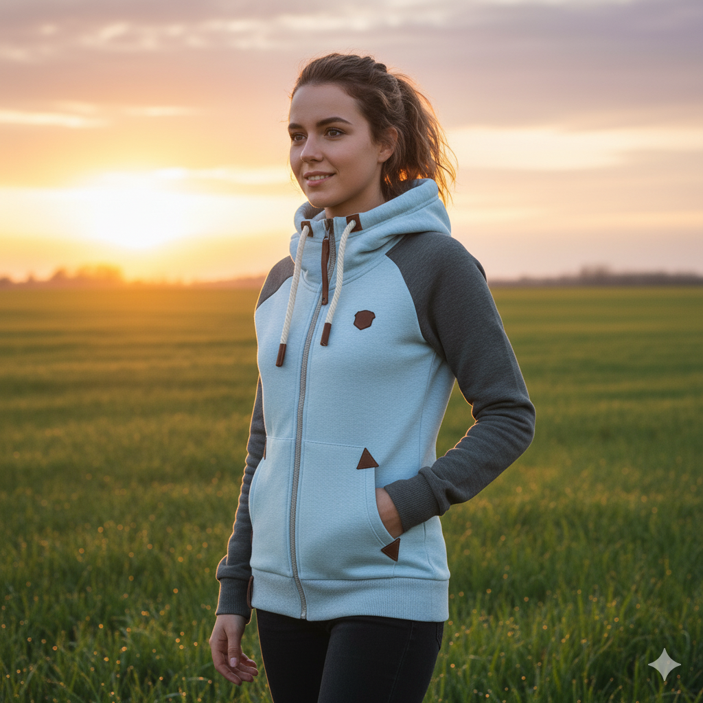 Valenzora | Casual sweatshirt with half zipper