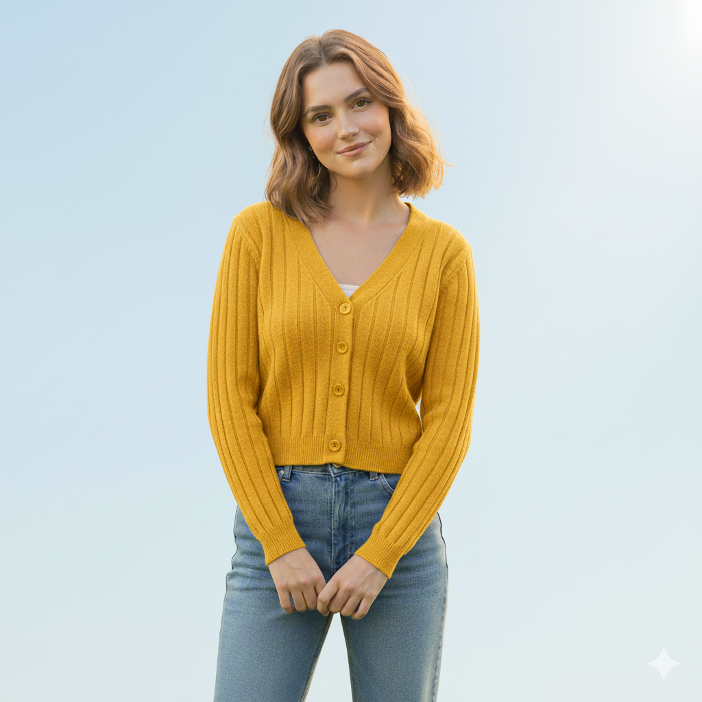 Valenzora | Lace-up knitted V-neck sweater for women