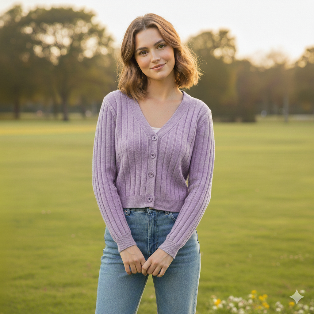 Valenzora | Lace-up knitted V-neck sweater for women
