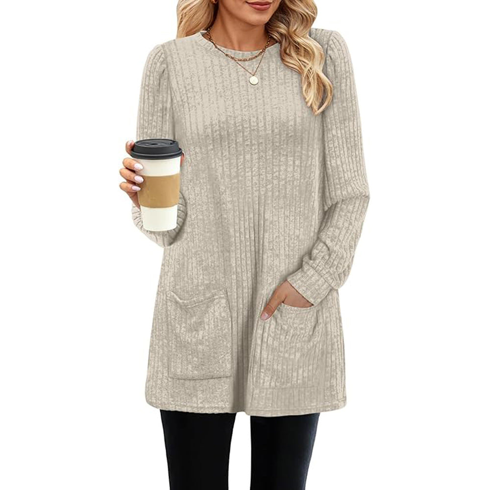 Valenzora | Herbst und Winter neues mittellanges Pulloverkleid für Damen
