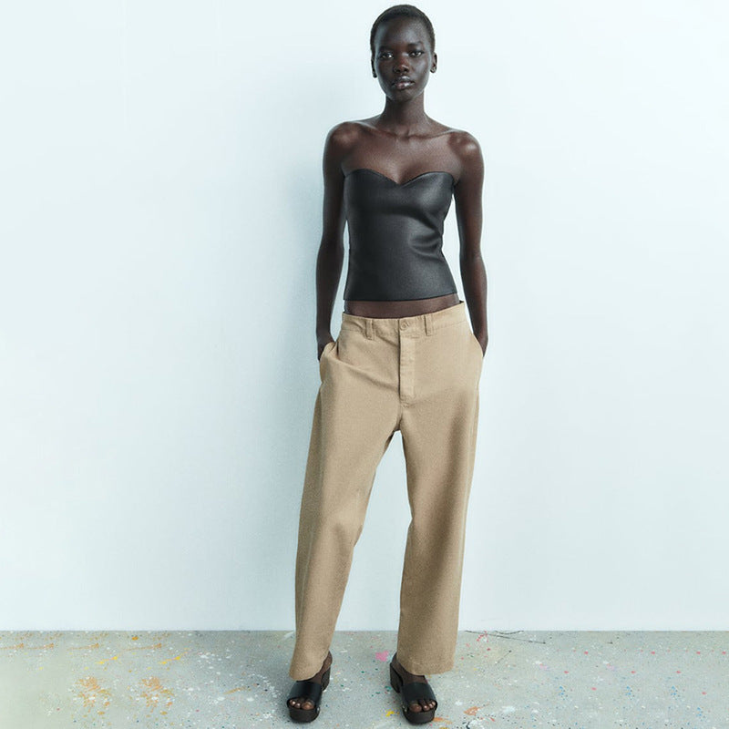 Valenzora | Shiny Bandeau Strapless Top Tube Top