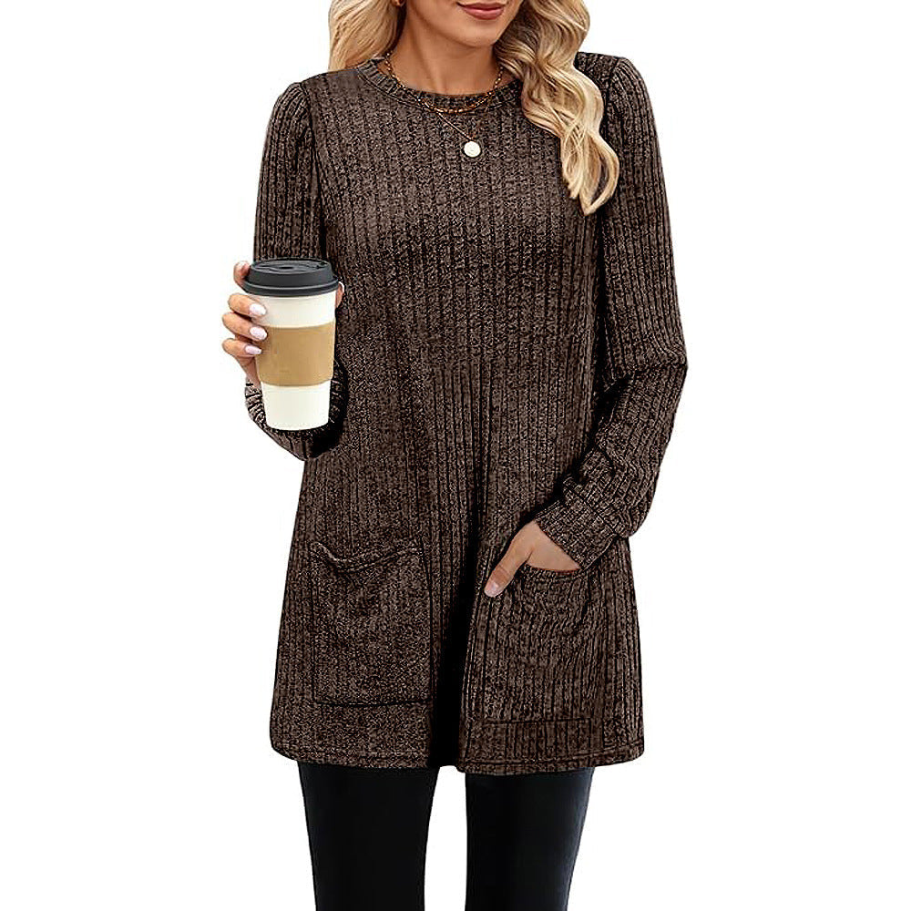 Valenzora | Herbst und Winter neues mittellanges Pulloverkleid für Damen