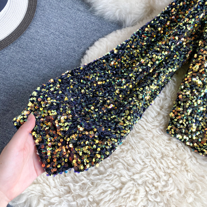 Valenzora | Glitzerndes Top mit einem Schulterträger