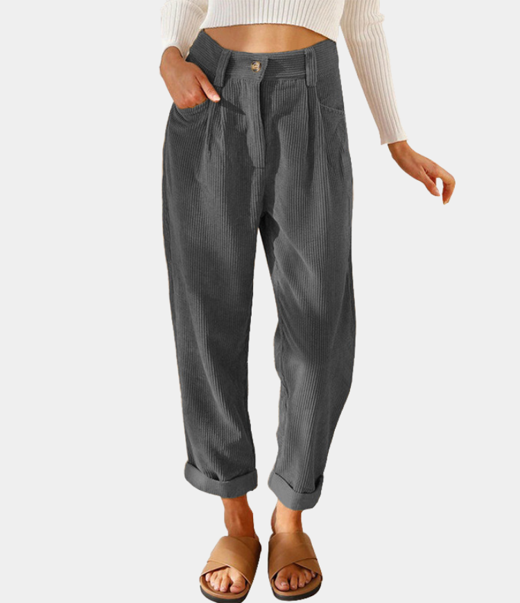 Women's trousers in corduroy look