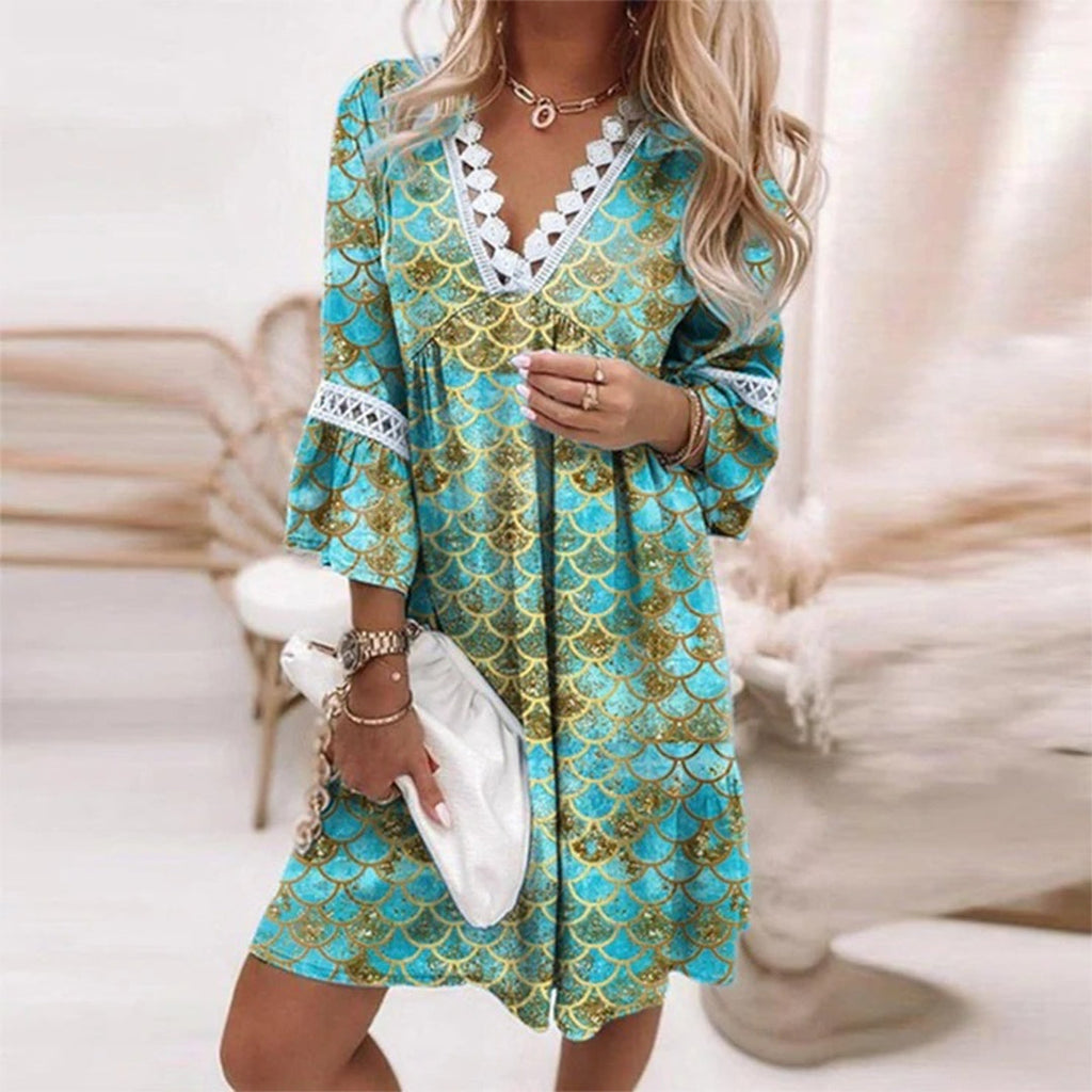 Valenzora – Besticktes V-Ausschnitt-Kleid