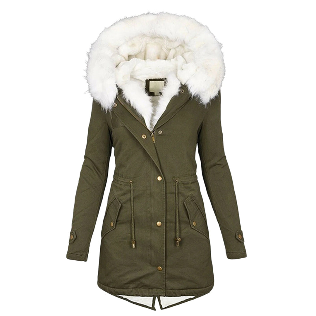 Valenzora Elegant winter jacket with hood and button detail