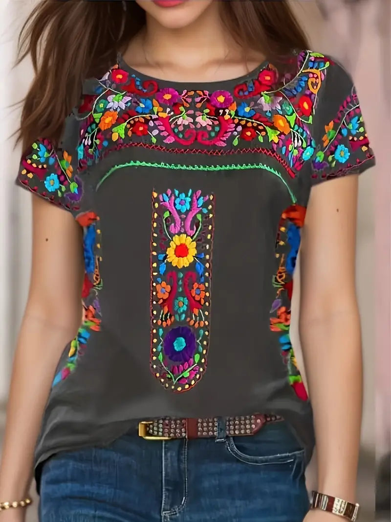 Valenzora | Ethical floral pattern T-shirt