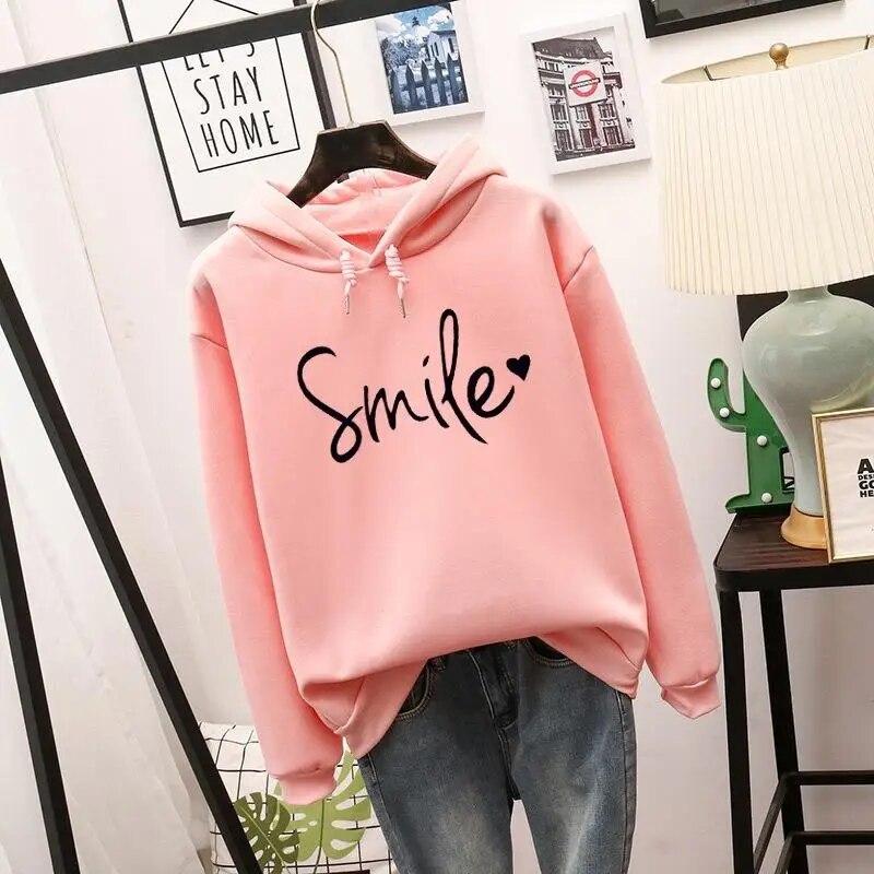 Valenzora | Relaxed Fit Smile Hoodie für Damen