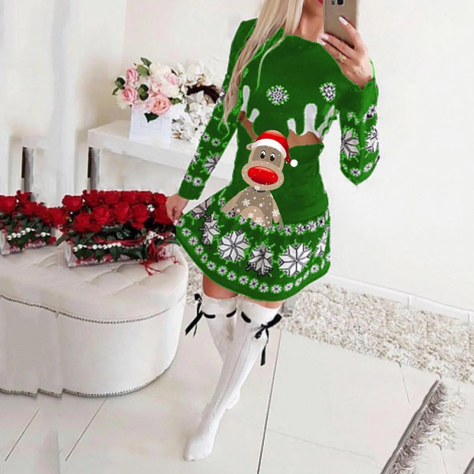 Valenzora - Hässlicher Weihnachtspullover - Freizeitpullover mit Regenbogen-Print