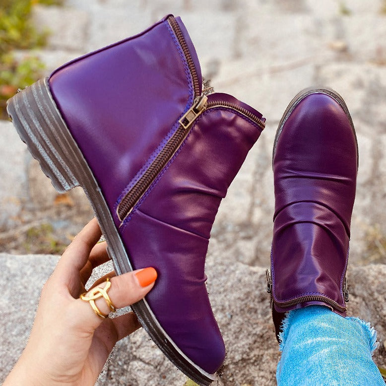 Valenzora - Women's Zipper Ankle Boots