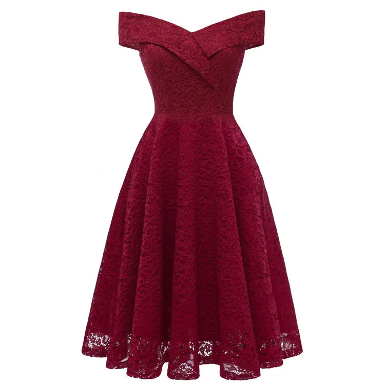 Valenzora | Off-the-shoulder, formal pleated midi dress