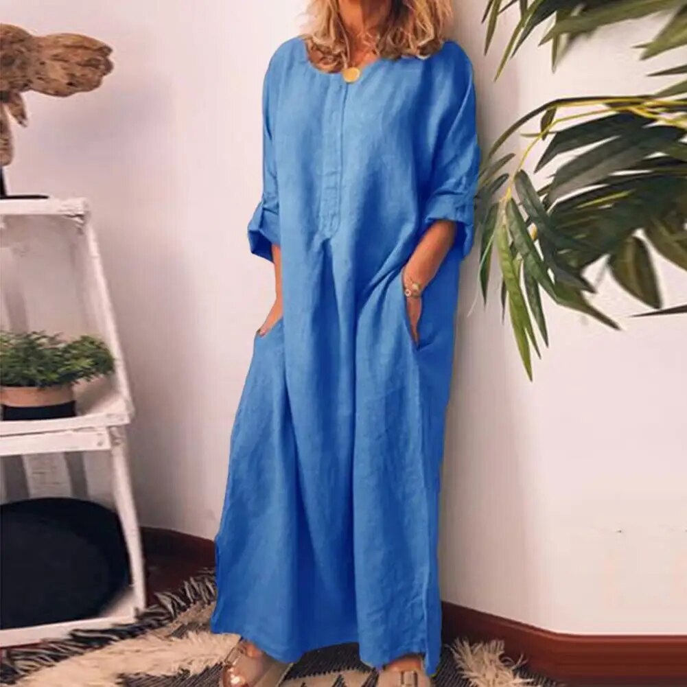 Valenzora | Long linen shirt dress, oversized