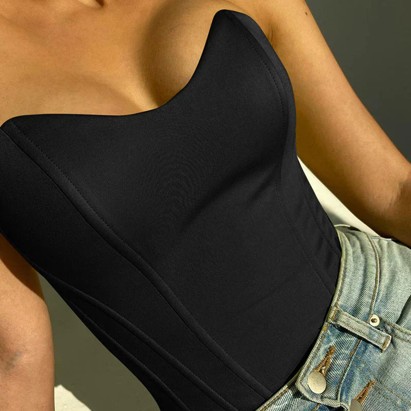Valenzora | Trägerloses Korsett-Crop-Top