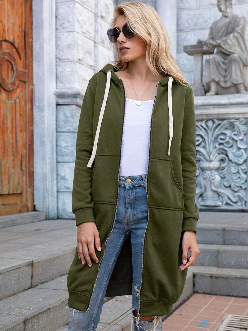 Valenzora | Long, stylish sweatshirt jacket