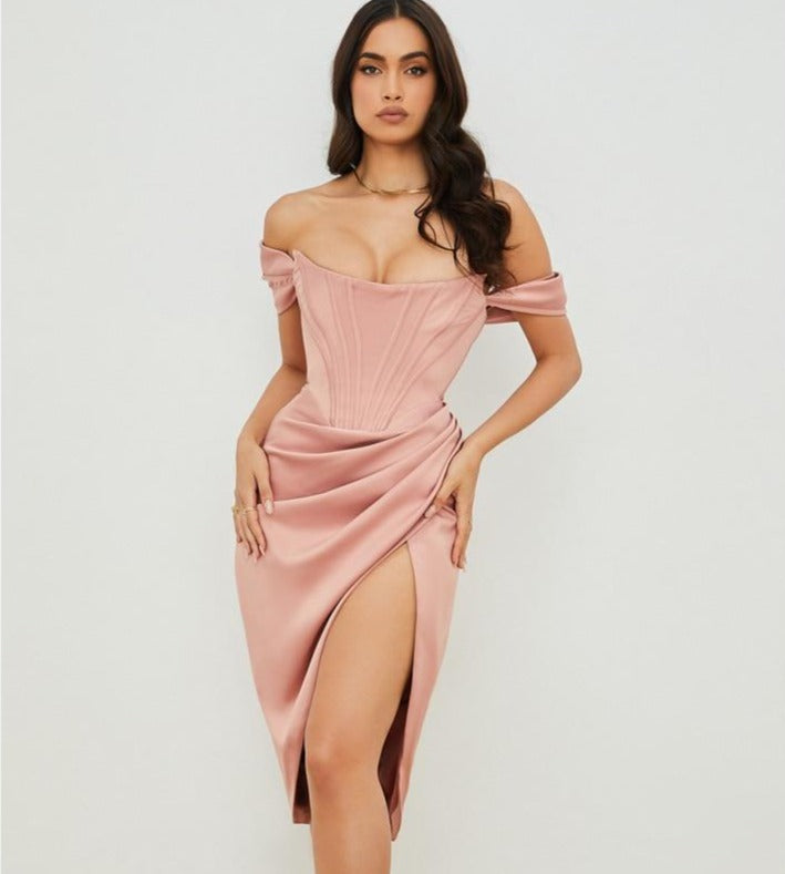 Valenzora – Knielanges, figurbetontes Abendkleid mit Trägern