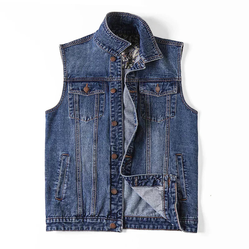 Valenzora | Sleeveless denim vest in military style for outdoor use
