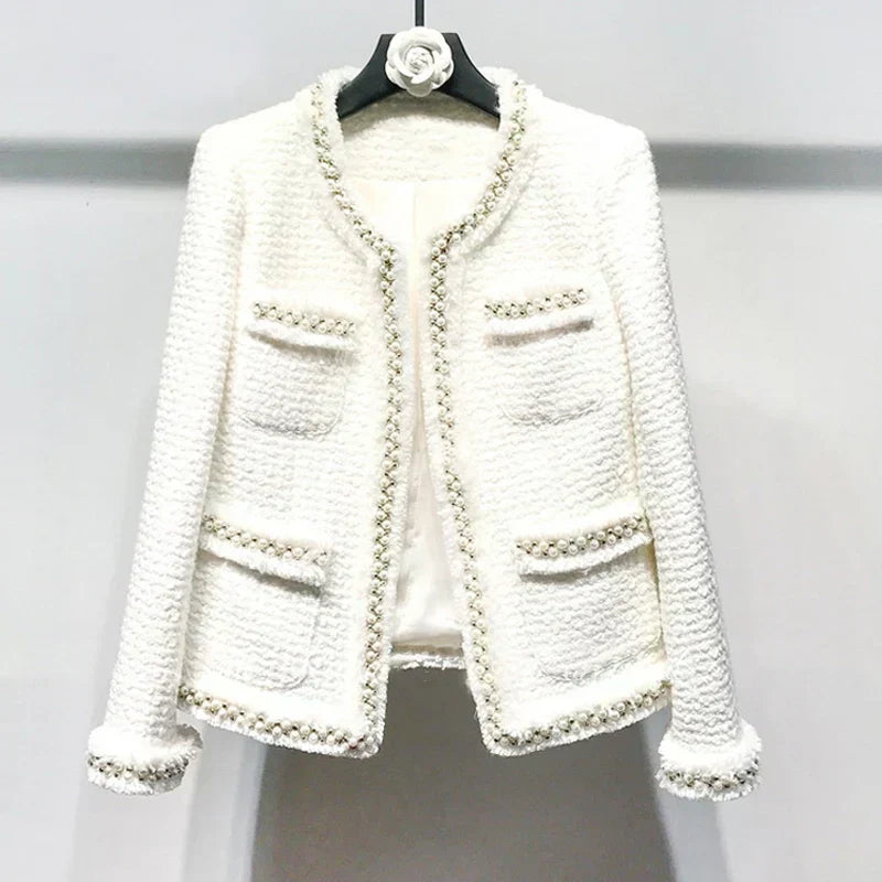 Valenzora | White Tweed Jacket For Women