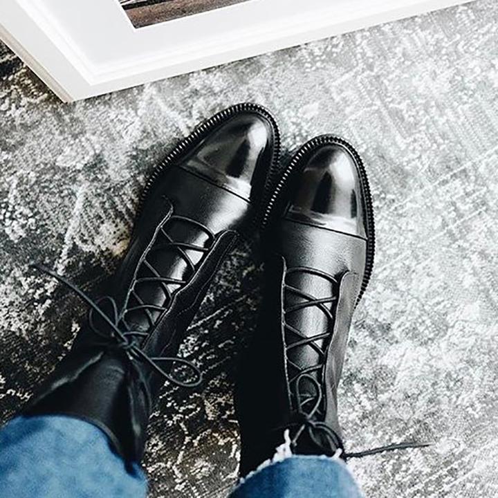 Valenzora | Vintage Stiefeletten mit Absatz für Damen