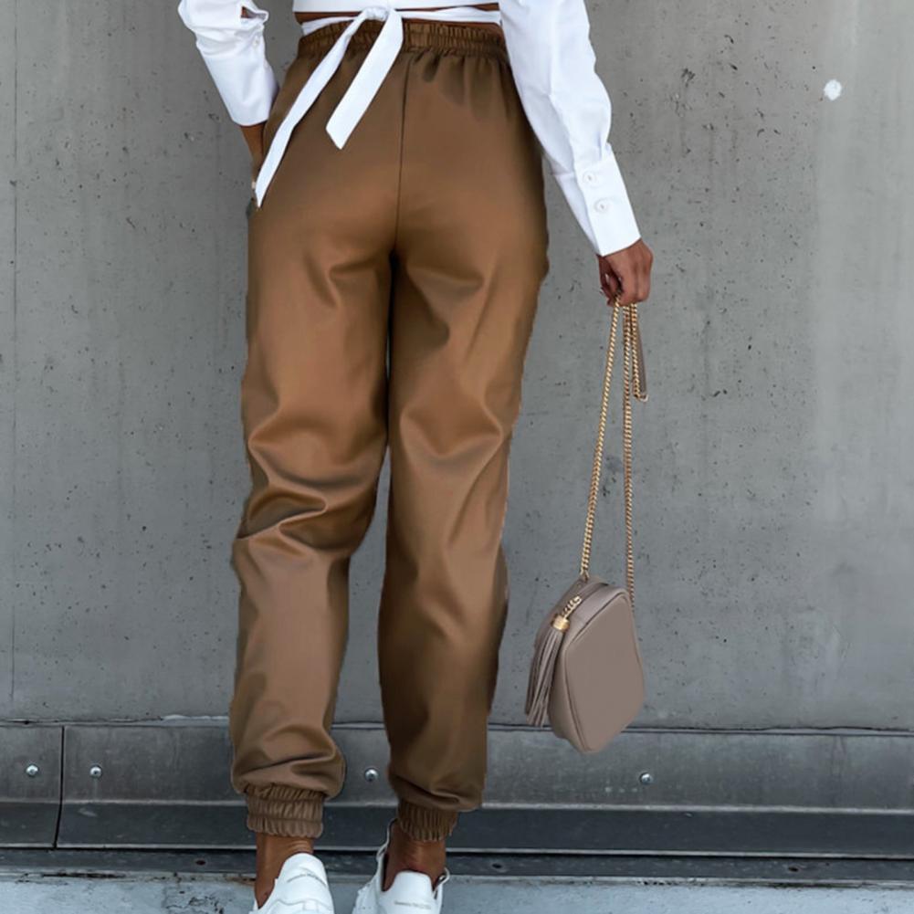 Valenzora | Stylish PU leather jogging pants