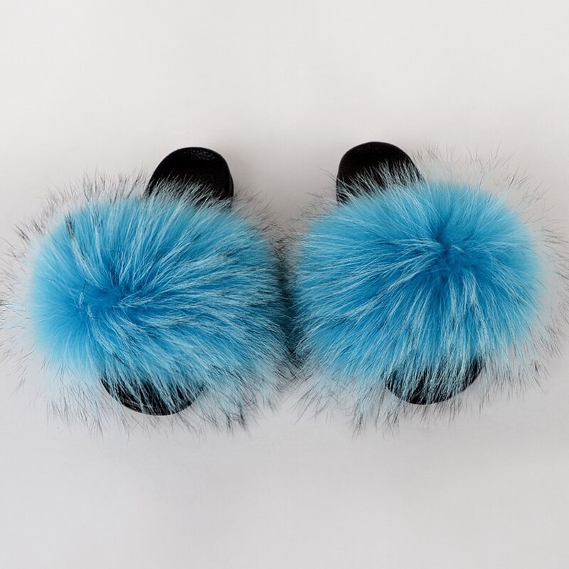 Valenzora | Real Fur Slide Sandals Slippers Flip Flops