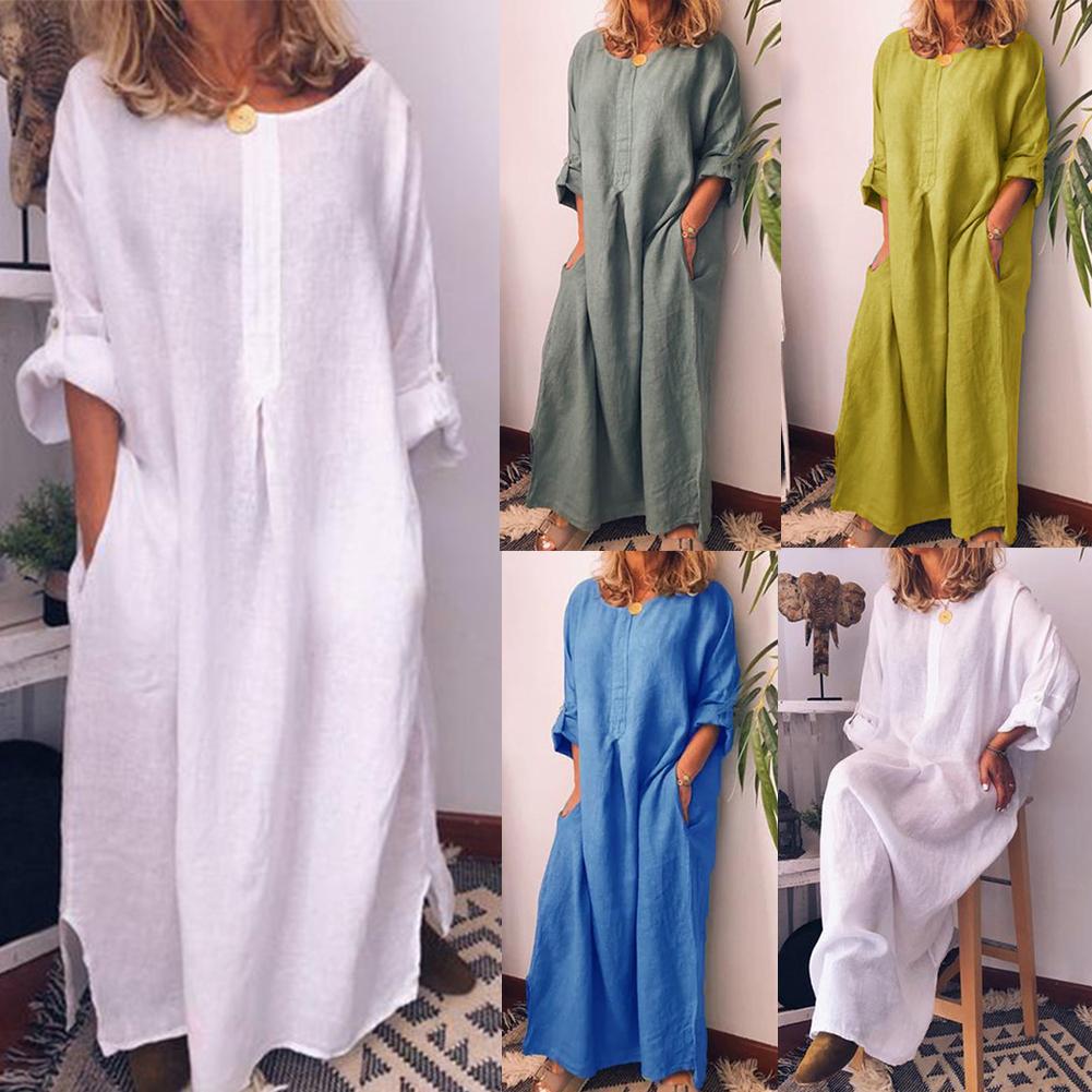 Valenzora | Long linen shirt dress, oversized