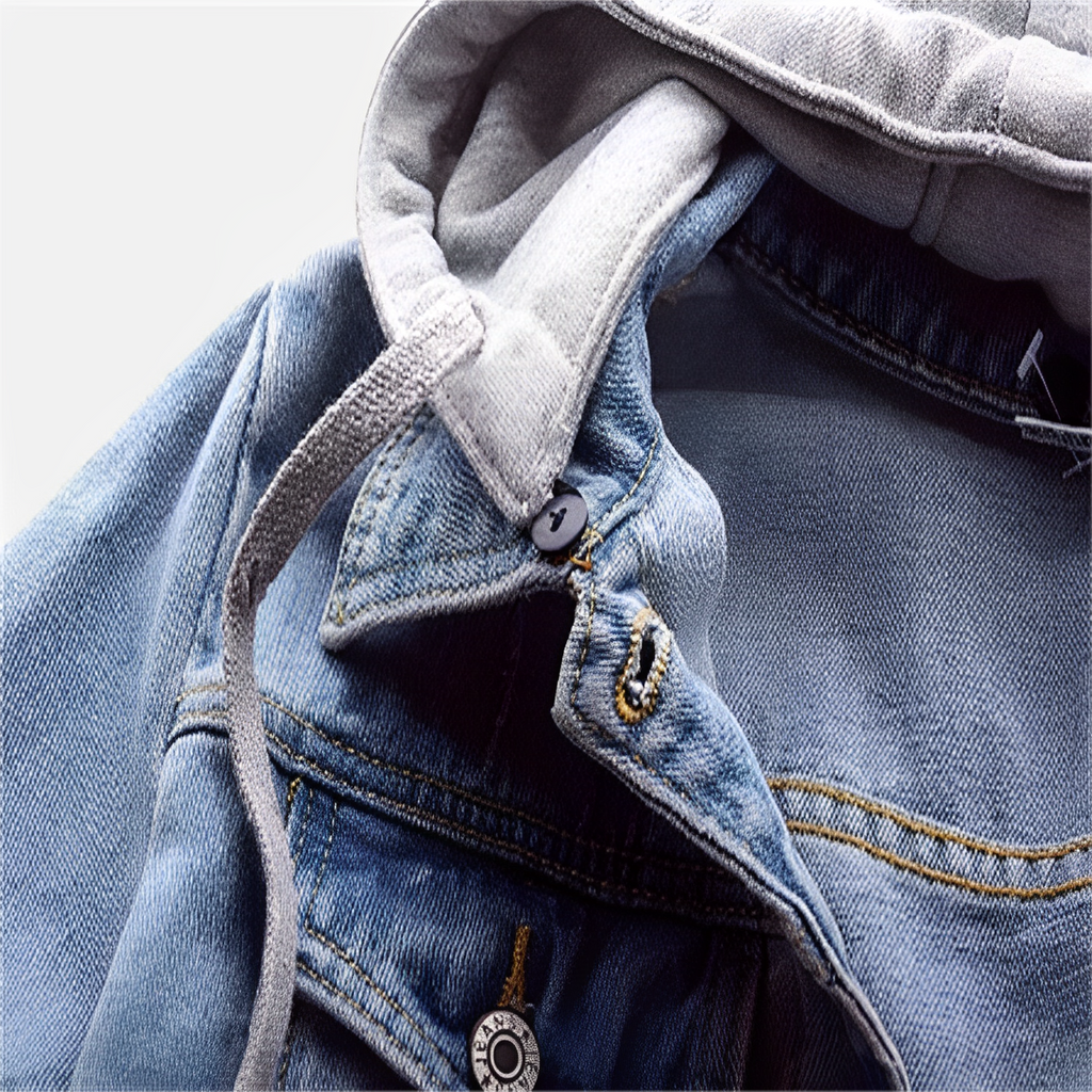 Valenzora | Langärmlige Jeansjacke mit abnehmbarer Kapuze für Damen