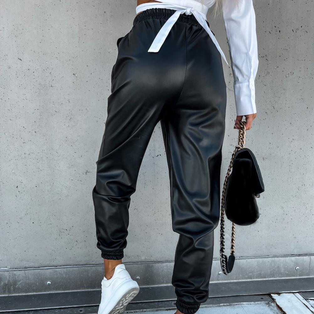 Valenzora | Stylish PU leather jogging pants