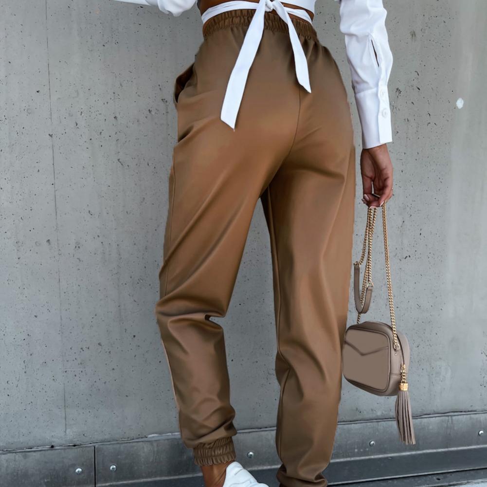 Valenzora | Stylish PU leather jogging pants