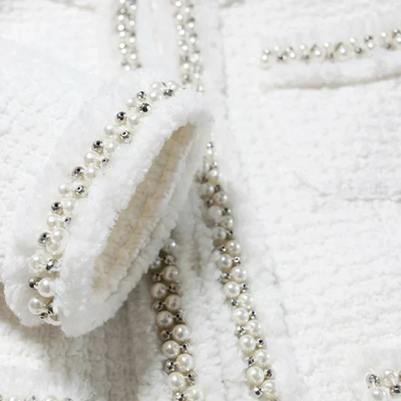 Valenzora | White Tweed Jacket For Women