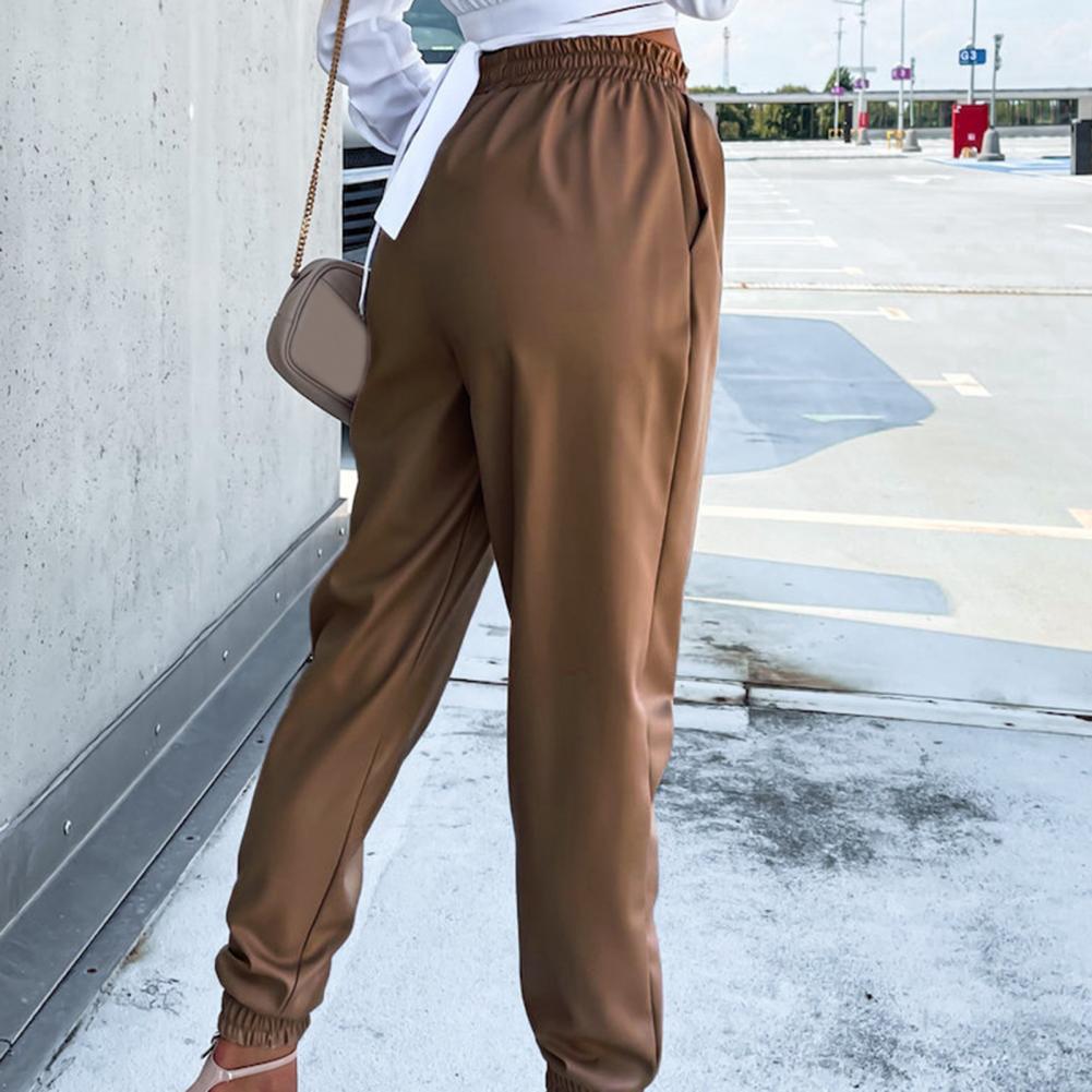 Valenzora | Stylish PU leather jogging pants