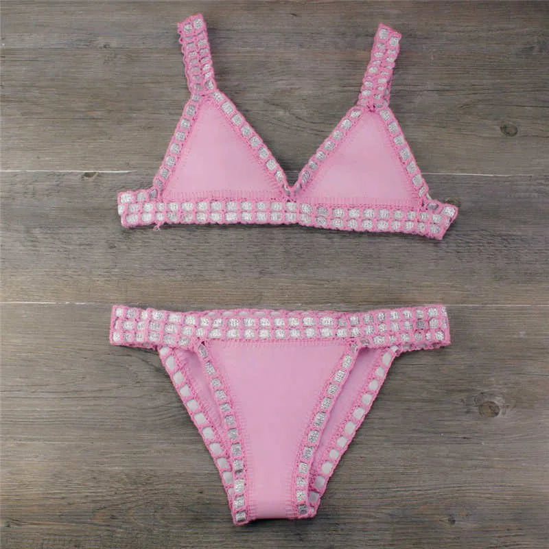 Valenzora | Sexy Bikinis Sommer Damen Badeanzug Handgehäkeltes Bikini-Set Bademode Strand-Badeanzug Biquini Damen Monokini