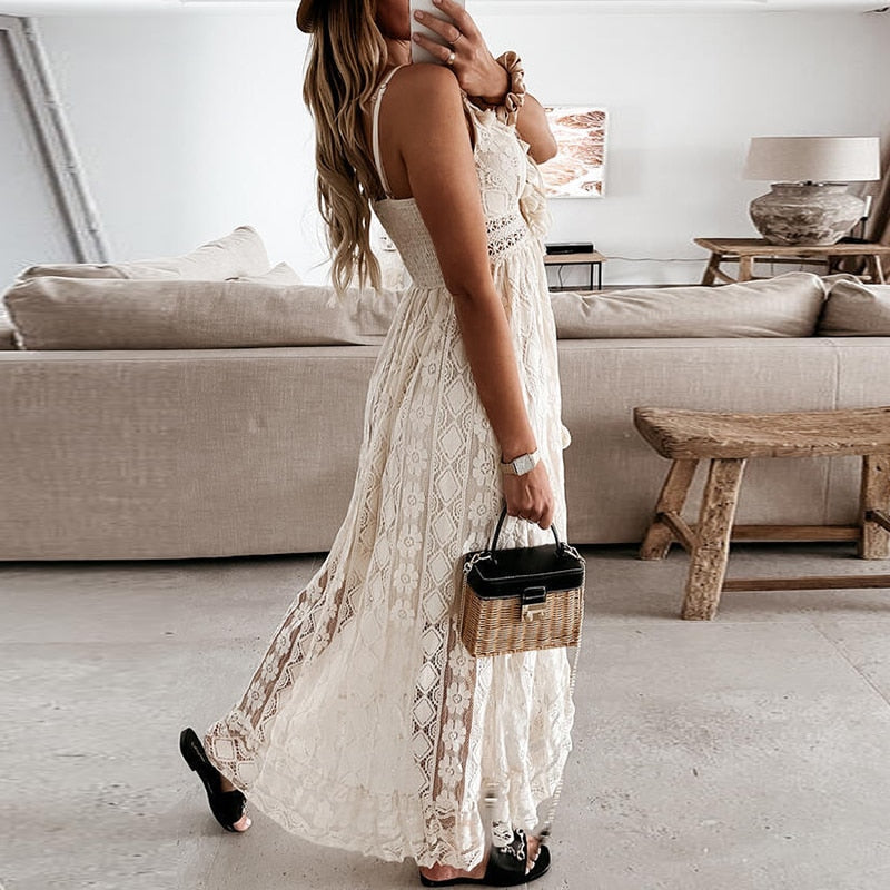 Valenzora | Spitzen-Boho-Flow-Kleid