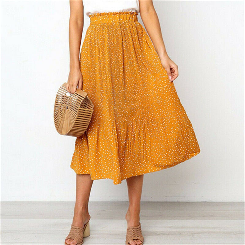 Polka dot midi skirt
