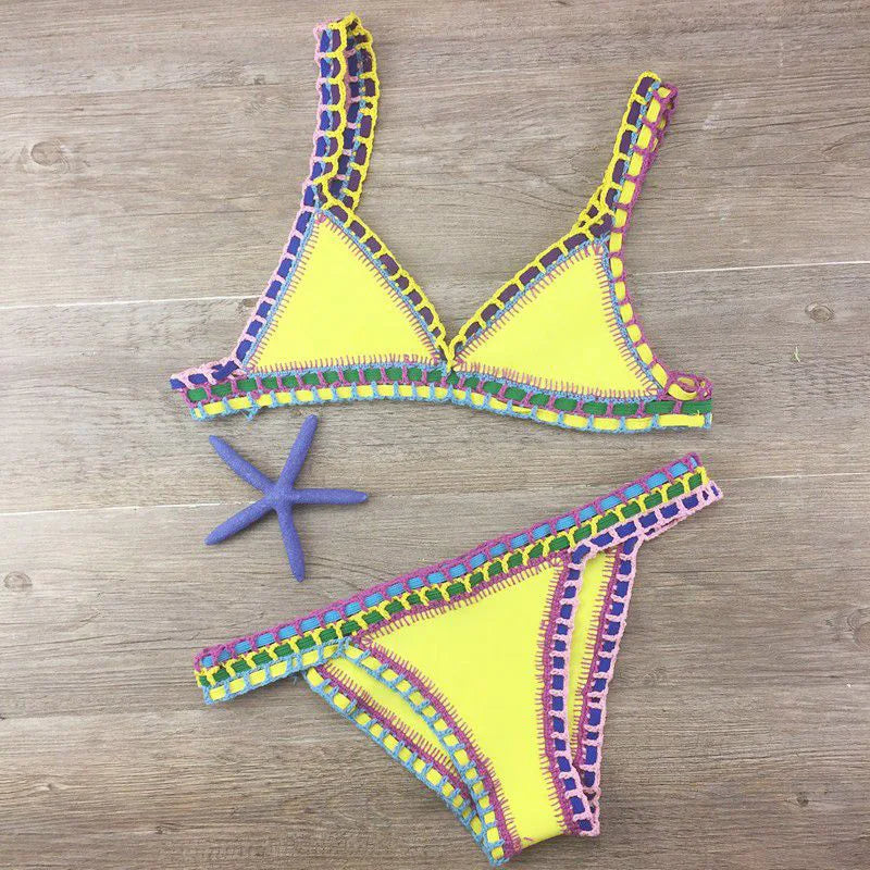 Valenzora | Sexy Bikinis Sommer Damen Badeanzug Handgehäkeltes Bikini-Set Bademode Strand-Badeanzug Biquini Damen Monokini