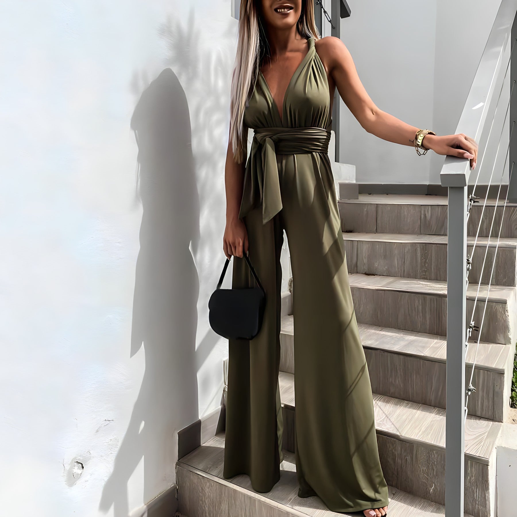 Summer jumpsuit with wide legs