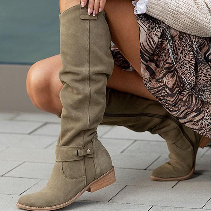 Valenzora | Stiefeletten - Bequeme Wildlederstiefeletten mit niedrigem Absatz für Damen