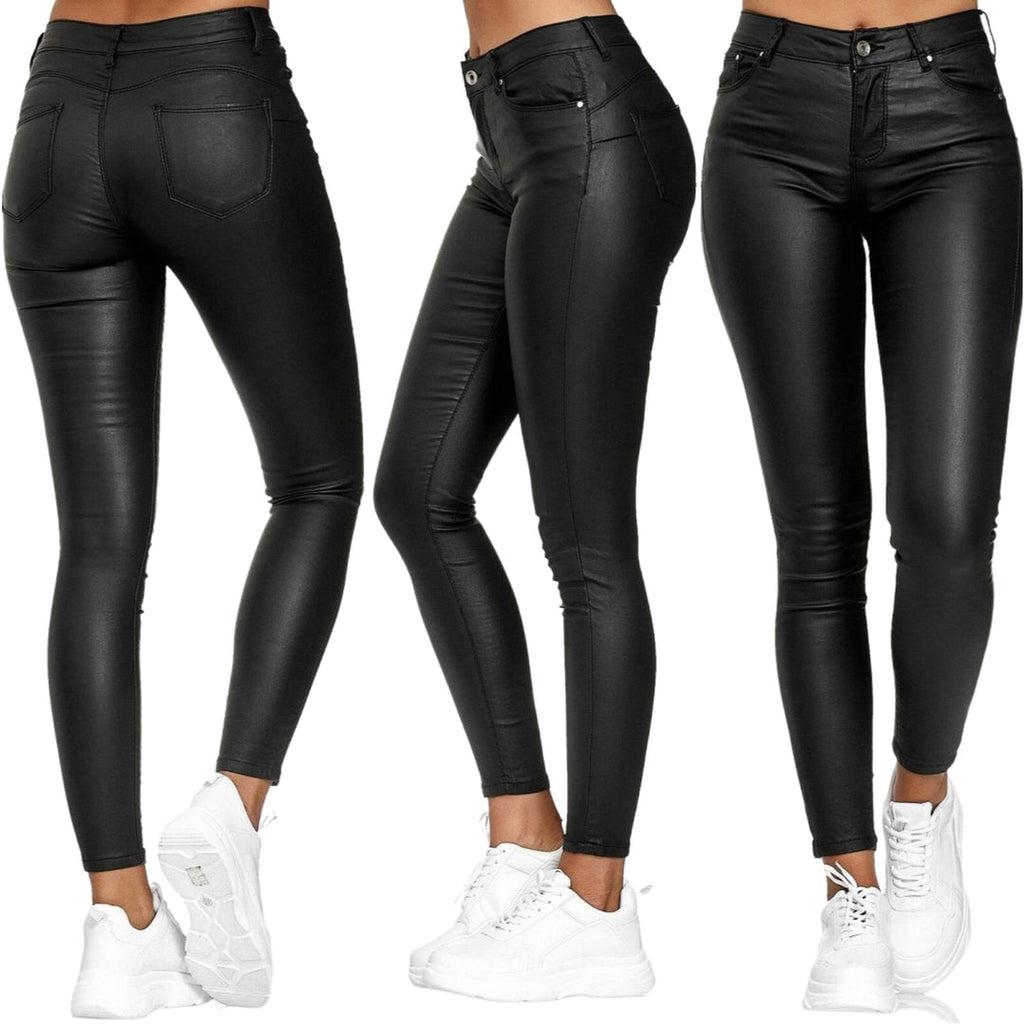 Valenzora Modern Trousers | Schmale Lederhose im Streetwear-Stil für Damen mit Taschen