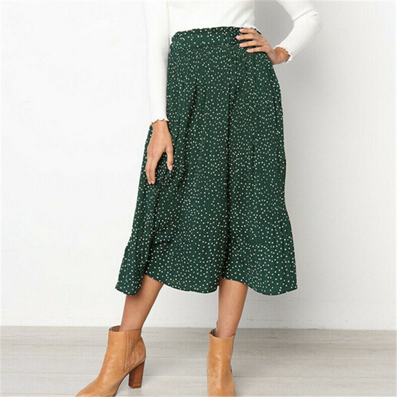 Polka dot midi skirt