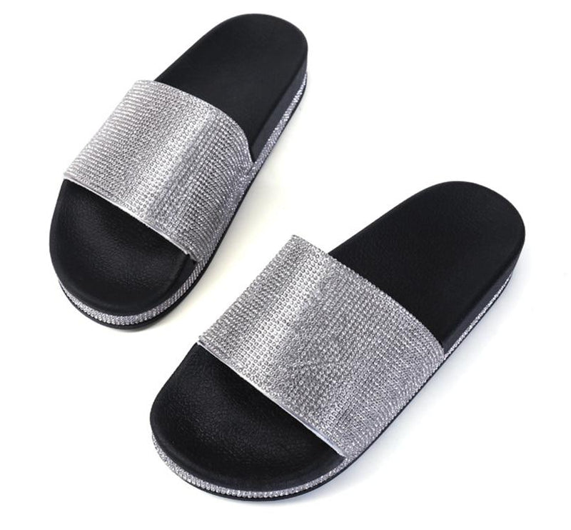 Valenzora | Crystal Diamond Trim Sandals