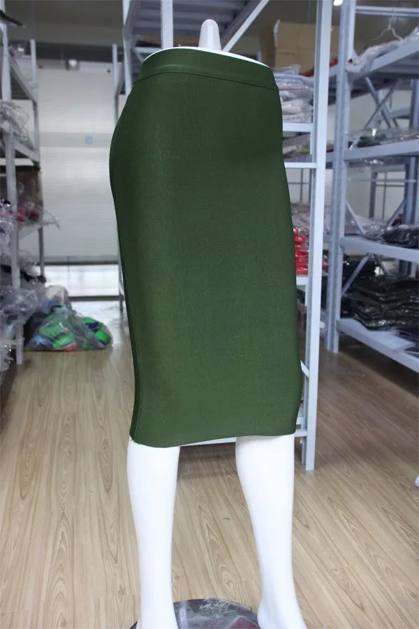 Valenzora | Wholesale Women's Summer Fashion Sexy Black Blue Orange Red Beige Bandage Skirt Designer A-Line Pencil Skirt 60cm